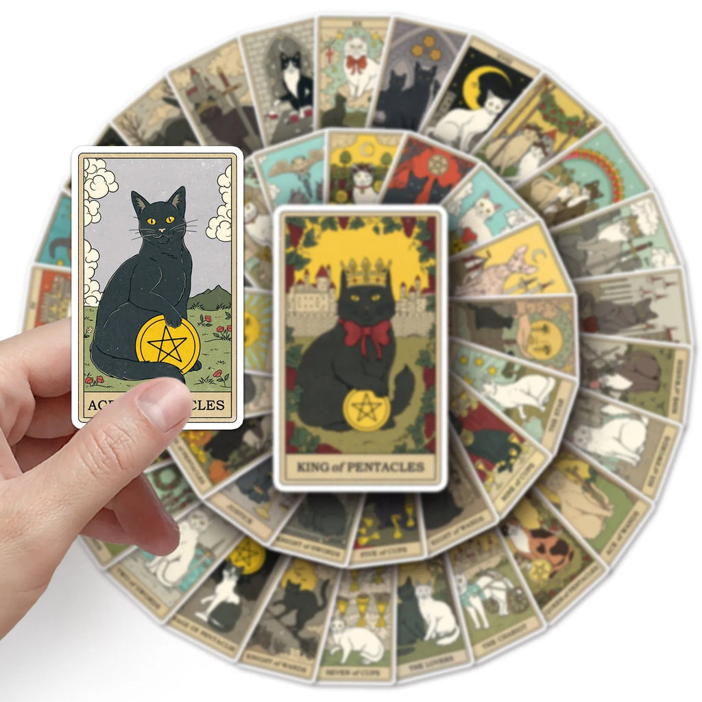 78 tarot card waterproof luggage stickers in cute style, offset printed, colour 78 tarot cards-535