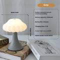 Wood grain mushroom-shaped night light with touch control and USB charging