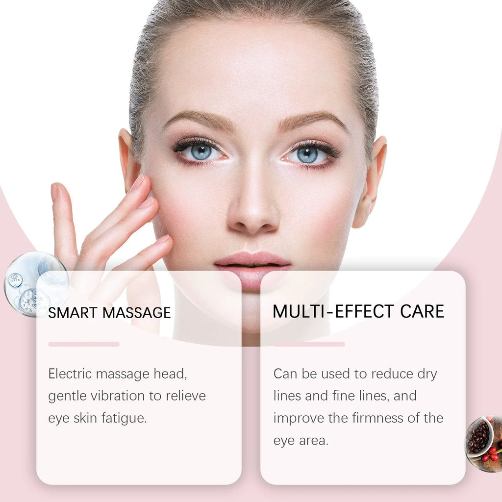 Electric massage eye cream jar measuring 7.7x11cm containing 50g of lifting and moisturising formulation