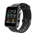 Black health monitoring bracelet with 1.54-inch touchscreen displaying blood pressure and body temperature readings