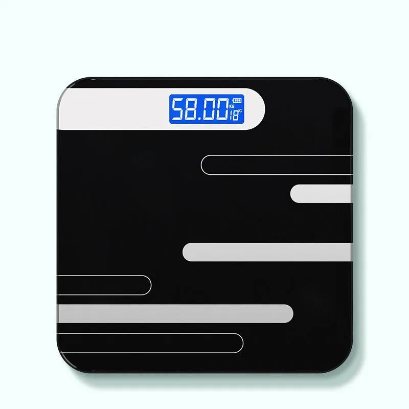 USB rechargeable electronic body weight scale in Cross Black, Cross Rose Red, or Cross White colour options