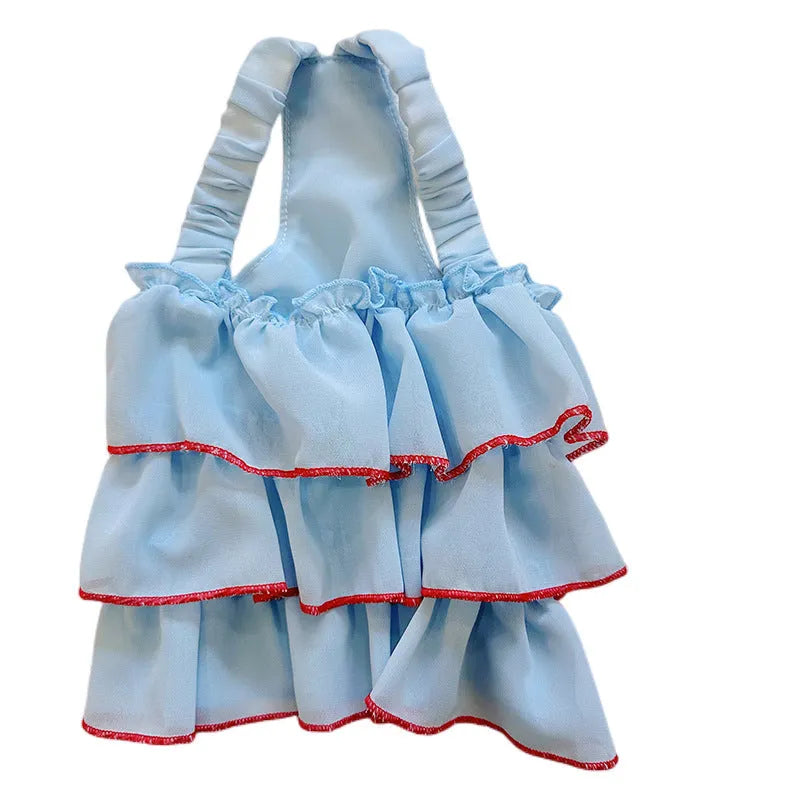 Summer thin pet princess dress in polyester, suspender skirt cartoon style, sizes XS to XL