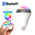 E27 LED smart Bluetooth speaker bulb with white PC body, 100mm diameter.