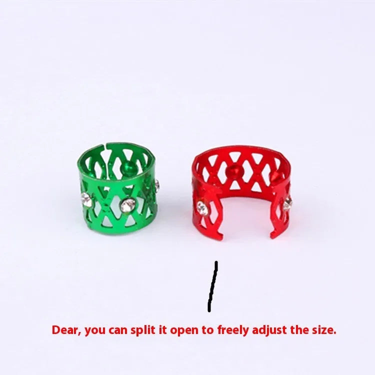 Aluminium wig decoration hair ring with jeweled surface in multiple colour options