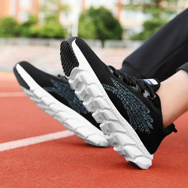 Women's low-top black and white running sneakers with cross-strap detail and MD sole.