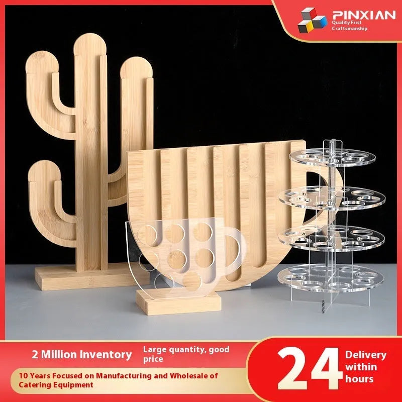 Acrylic rotatable coffee capsule storage rack in solid colour with pad glaze surface