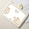 Silicone iPad cover for children with cartoon Backpack Chicken design and frame-type edge protection