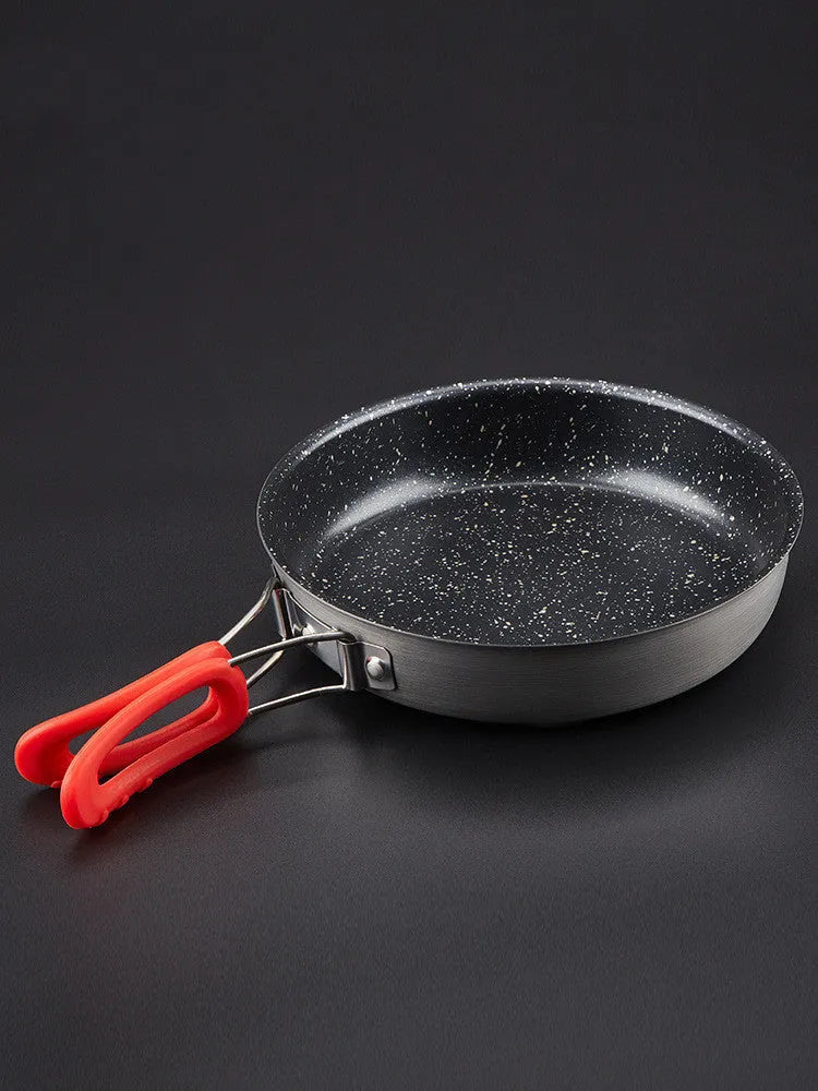 Alocs medical stone colour non-stick folding frying pan 180x44mm aluminium alloy portable camping pan