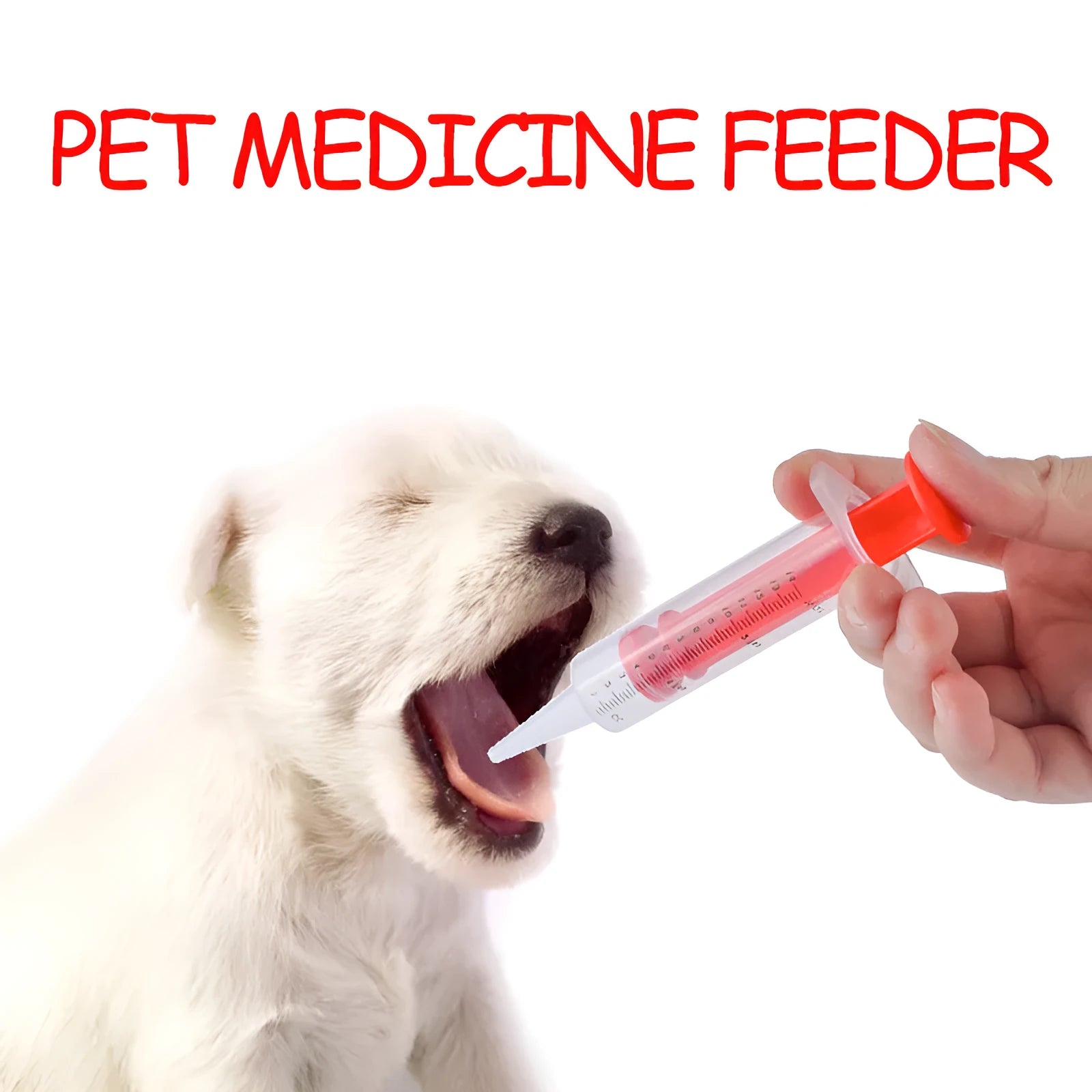 Two-piece silica gel pet pill shooter set with soft tips for cats and dogs