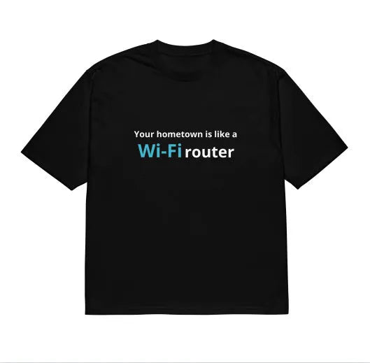 Black men's loose fit T-shirt with a 3D digital printed cartoon pattern on the front.