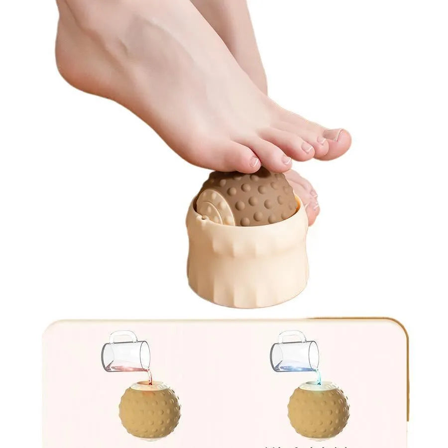 Caramel mocha and green massage balls with double ball design for cold and hot compress therapy