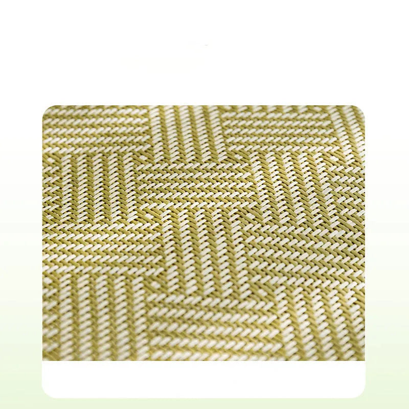 Green fruit backrest pet nest mat for dog or cat on floor.