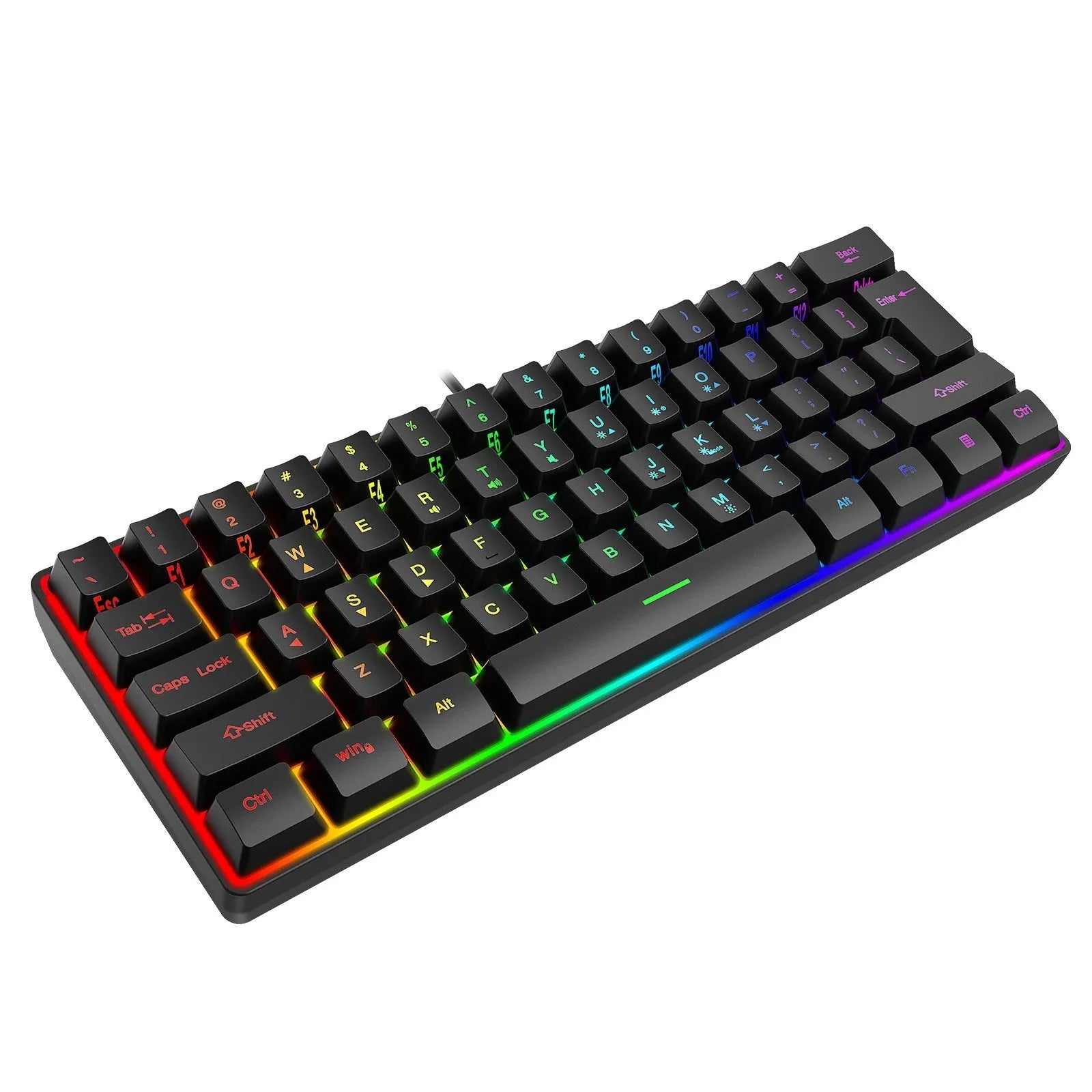Simple Home Small RGB keyboard with K401 black finish, compact 30cm size, and colour backlighting