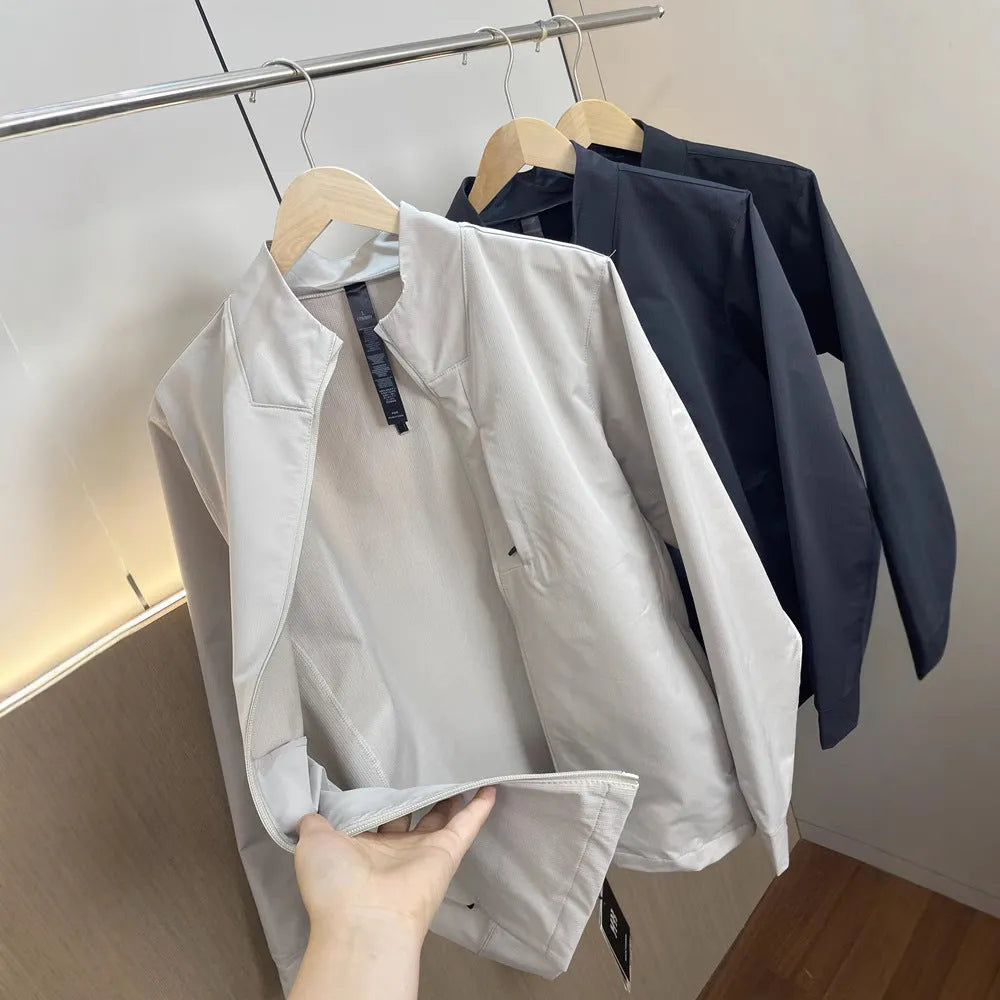 Men's stand collar casual jacket in polyester available in multiple colours and sizes