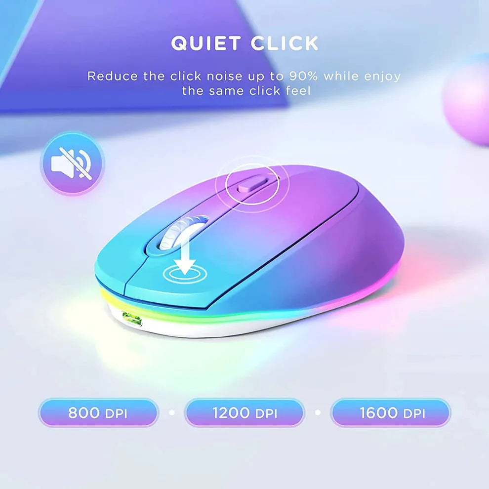 24g lightweight wireless rechargeable mouse with USB cable in multiple colour options