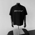 Men's pure cotton short sleeve t-shirt with letter pattern in loose fit, shown in light grey.