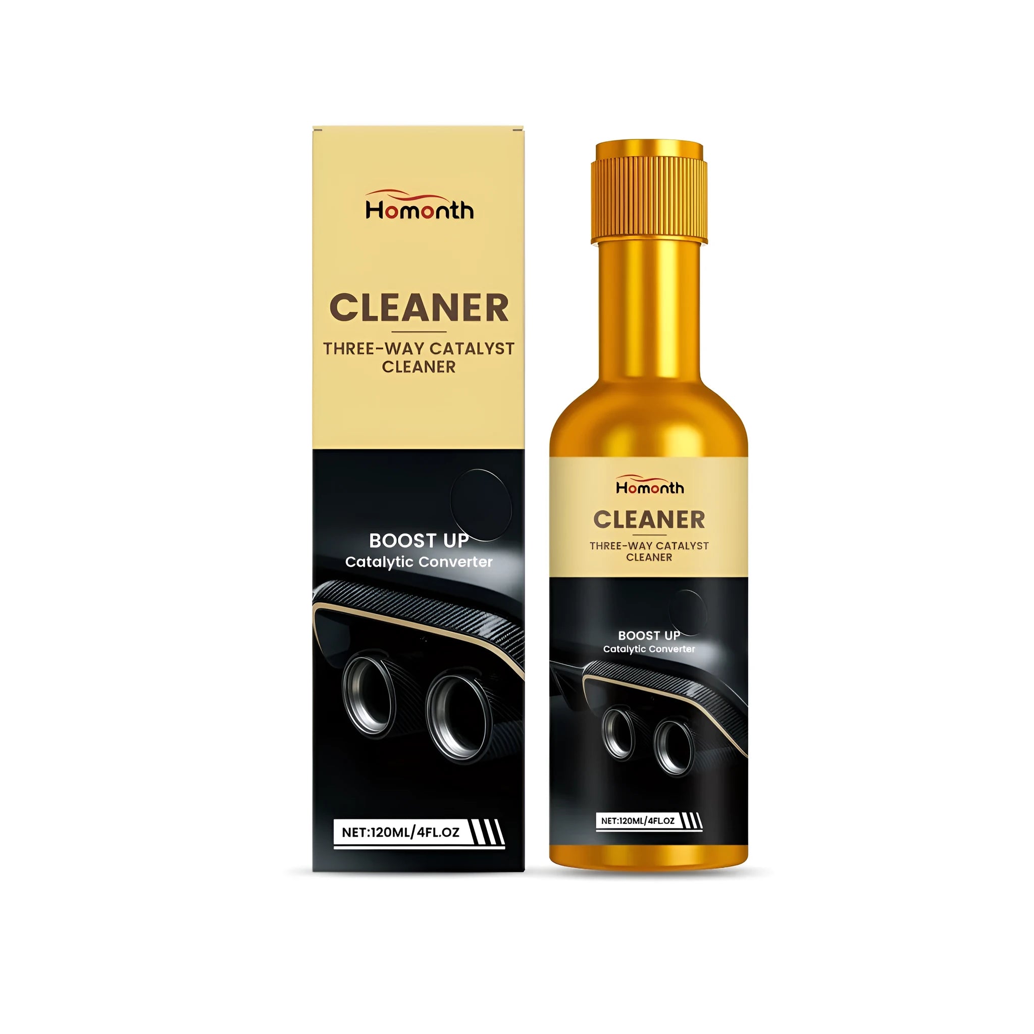 120ml bottle of catalytic converter cleaning fluid for petrol engine exhaust maintenance