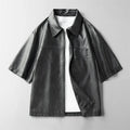 High street faux leather short sleeve jacket for women with princess sleeves, available in black coffee khaki, sizes M to 4XL