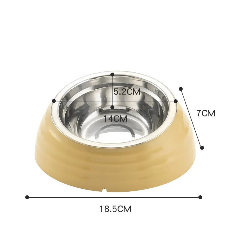 Stainless steel cat bowl feeder in beige, light green or brown colour options