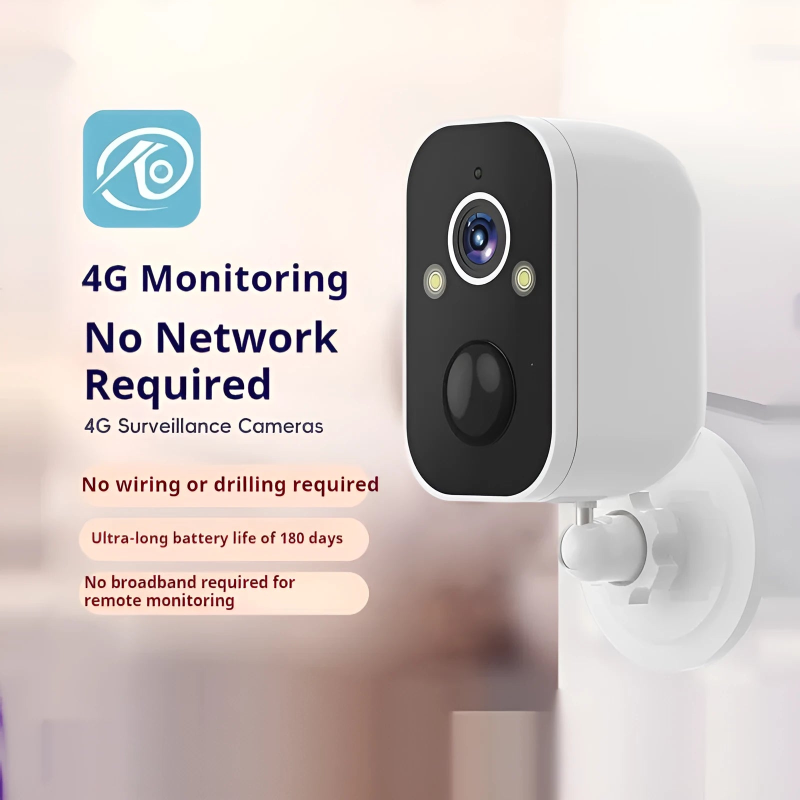 4G wireless security camera with solar panel for home monitoring system