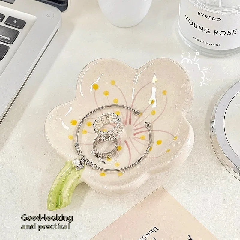 Yellow porcelain storage tray for girls with optional pink or white shell and night light.