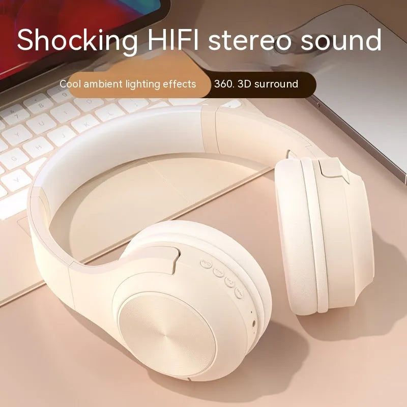 Wireless Bluetooth headphones in chalk black, ivory white, and youth green colours with creative design