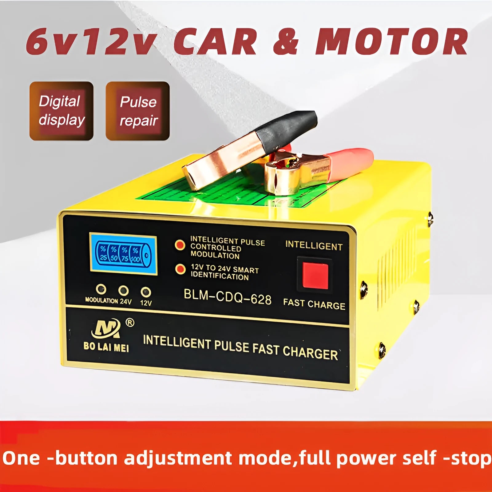 BT 168 12V 24V automobile battery charger with US plug for lead acid batteries