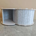 Foldable semi-closed felt cat scratch board nest in camel colour, size 58x40x24 cm