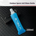 Large capacity soft folding water bottle in black with 250ml TPU silicone body for outdoor use