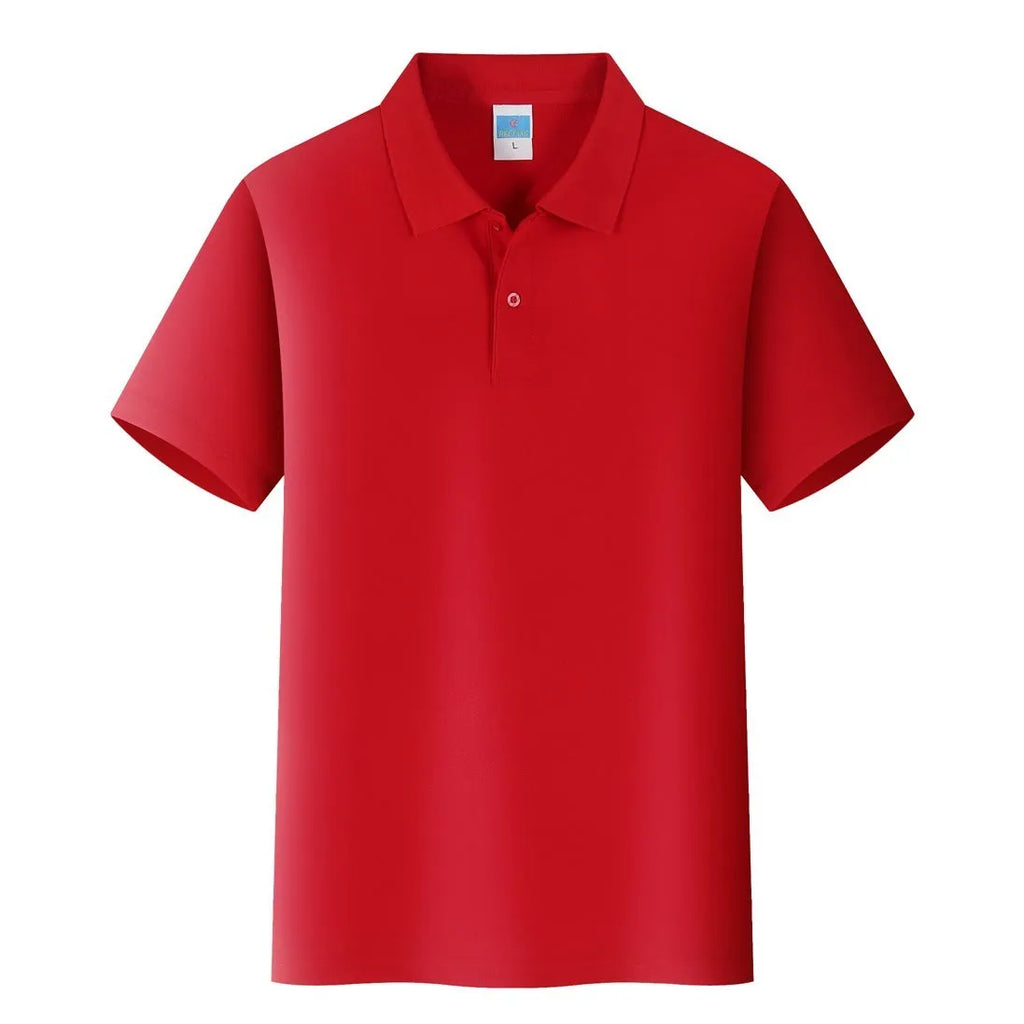 Straight-cut cotton work shirt with short sleeves for custom embroidery