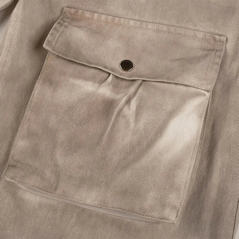 Marble dark pure cotton denim casual pants with a loose A-line fit and straight legs.