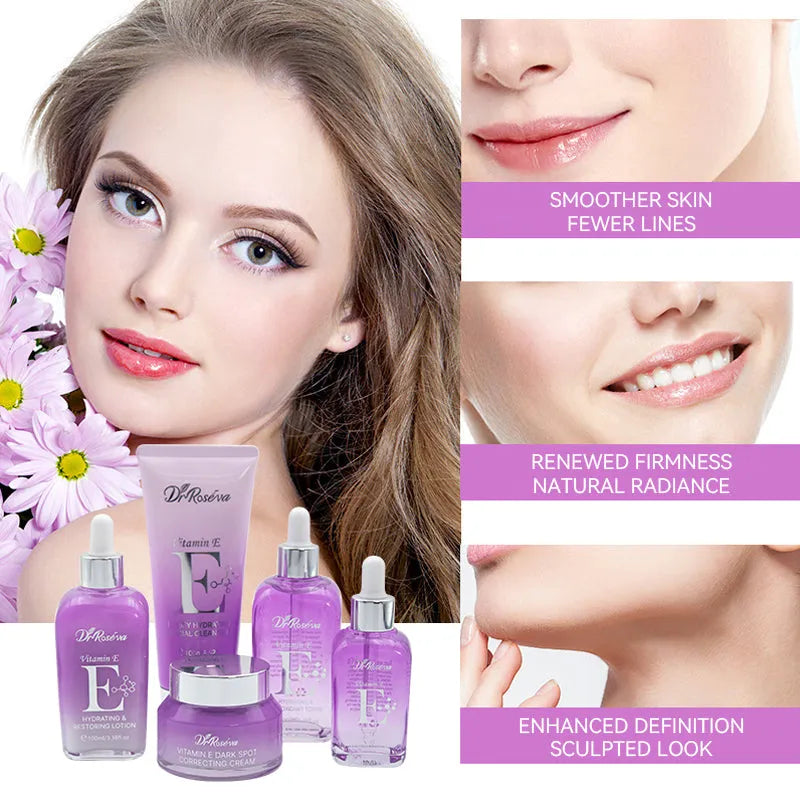 DR.ROSEVA 5 piece private label skincare set with anti-acne dark spot remover toner and cream