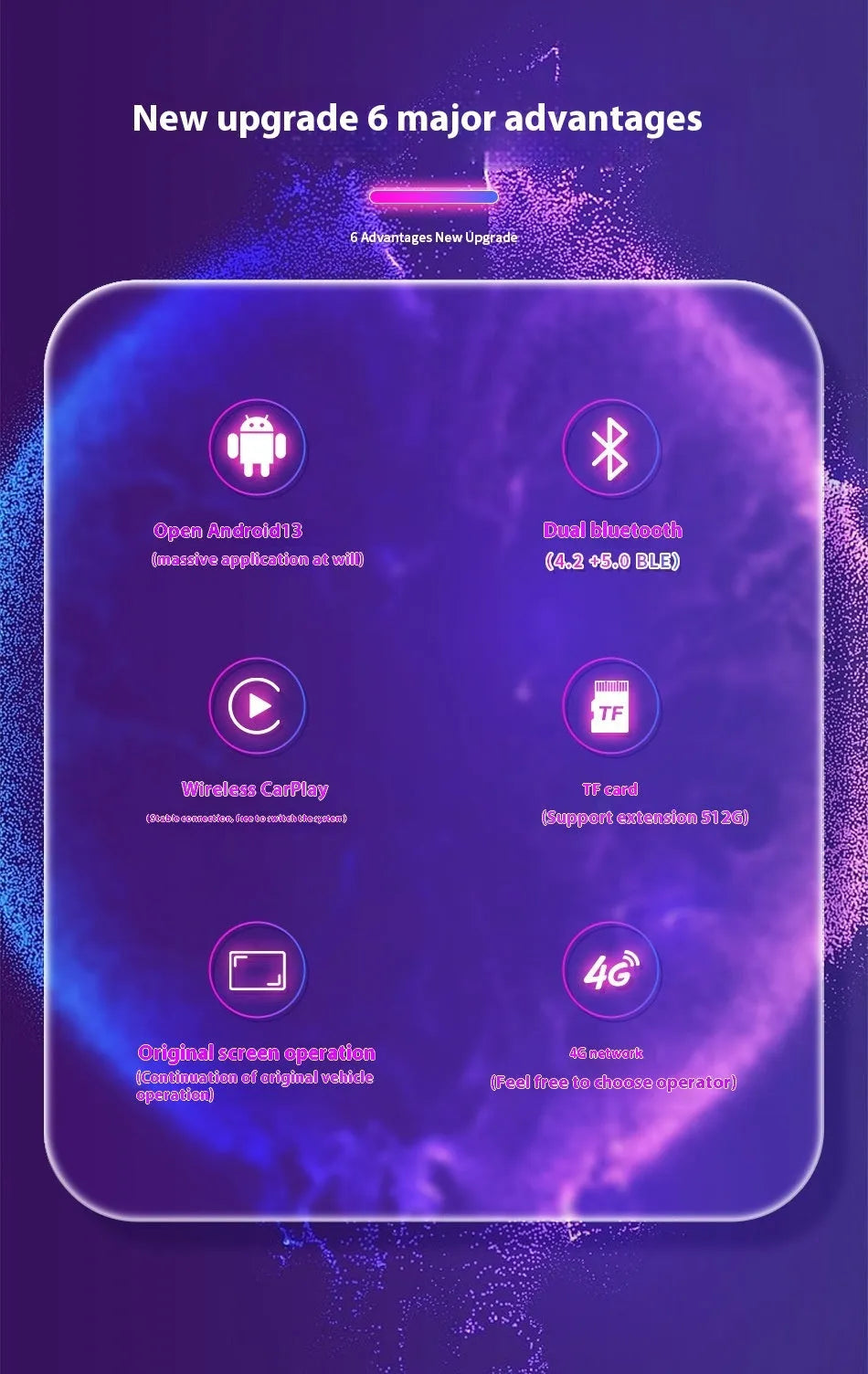 Carplay smart car networking box wired to wireless Qualcomm Eurasian version with two data cables