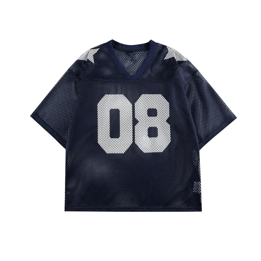 Black loose fit half sleeve shirt with white letter print pattern on front