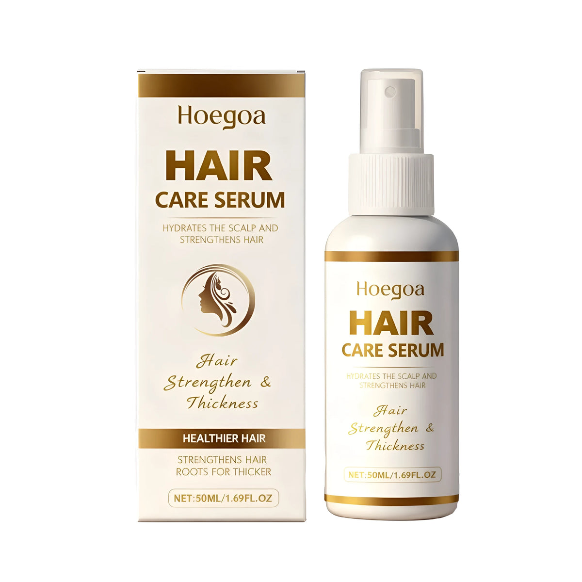 Hair care serum 50ml bottle with vitamin E ginger root rosemary and castor oil