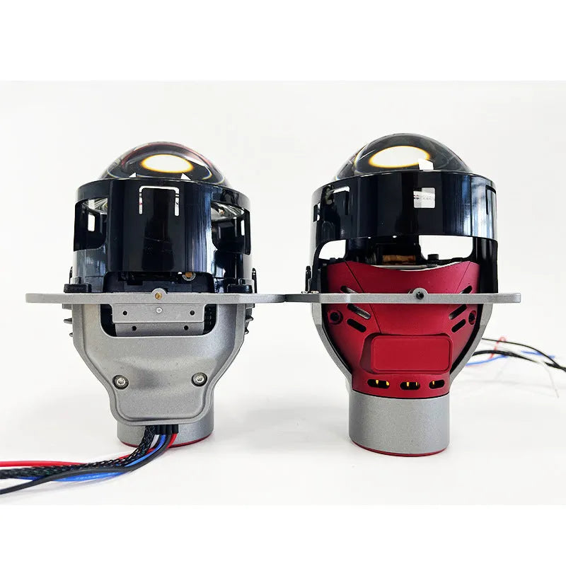 Intelligent follow-up steering headlight with aviation aluminium housing and three-inch glass shade.