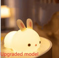 Rabbit silicone night light with touch control, seven colours, 94 × 144 × 104 mm, for study room or bedside table