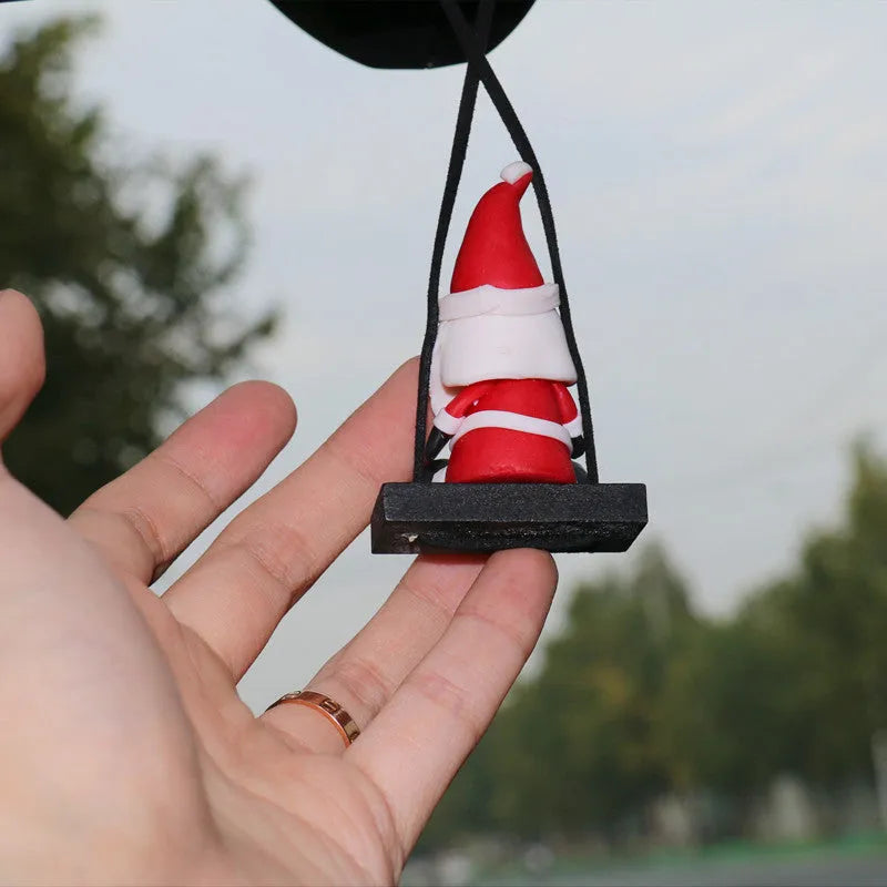 Resin Christmas car rearview mirror pendant with cartoon Santa Claus design, 4.5 x 3 x 5cm, 20g