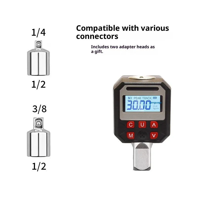 Digital torque meter 17-340 Nm six-piece set with digital display, model 17-340 Torquemeter