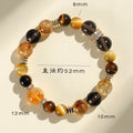 Natural yellow artificial crystal bracelet with 10mm tower beads on string for travel commemoration