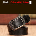 Women's thin PU leather decorative belt with alloy buckle pair in black or brown