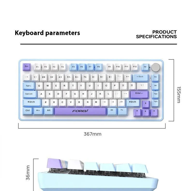 K82 mechanical keyboard and T7 mouse bundle in selected colour variant with backlight illumination