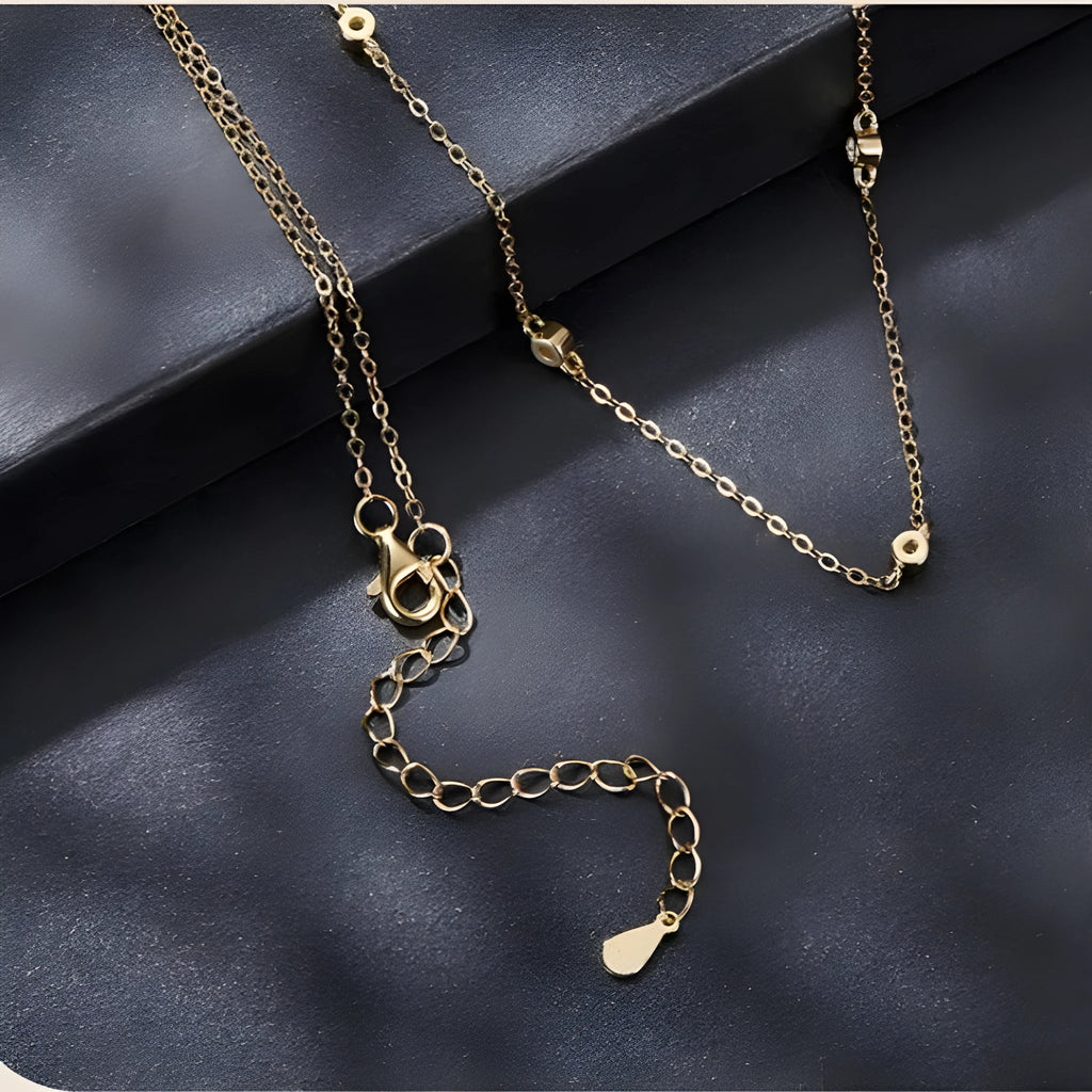 925 silver moissanite clavicle necklace, electroplated, silver or gold colour, 41-50cm chain, with certificate