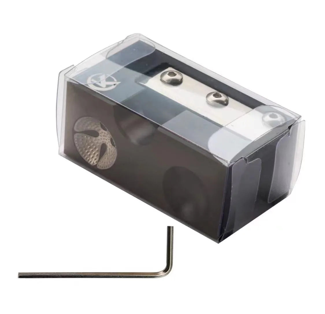 Black all-metal billiard cue leather tip repair device for snooker and pool maintenance