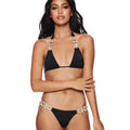 Women's two-piece bikini swimsuit with adjustable shoulder straps in various solid colours