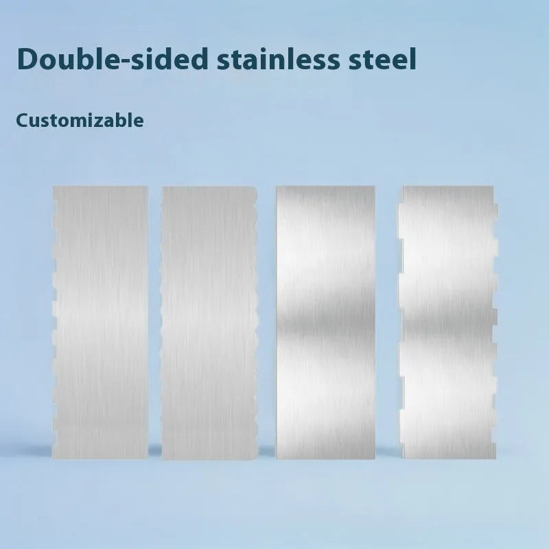 Stainless steel cream scraper with polygon cake pattern designs in modern simplicity style