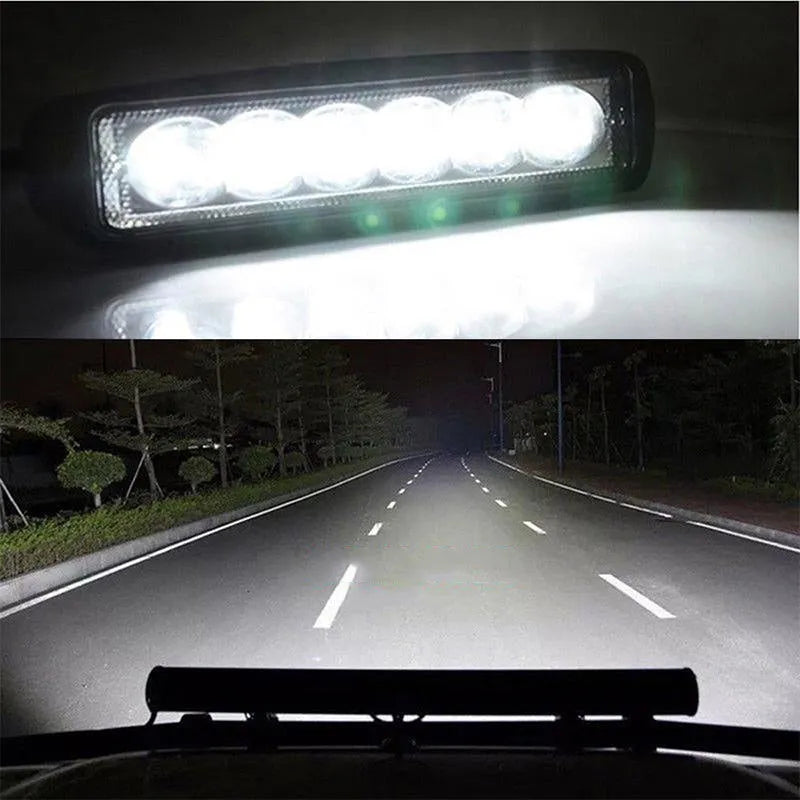 Black die-cast aluminium 18W LED auxiliary spotlight for car or 4x4 mounting