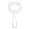 Blue and white dual-sided pet grooming brush with deshedding comb and massage functions