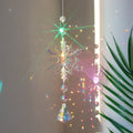 Colourful K9 crystal snowflake ice pillar pendant Christmas window decoration with AB finish