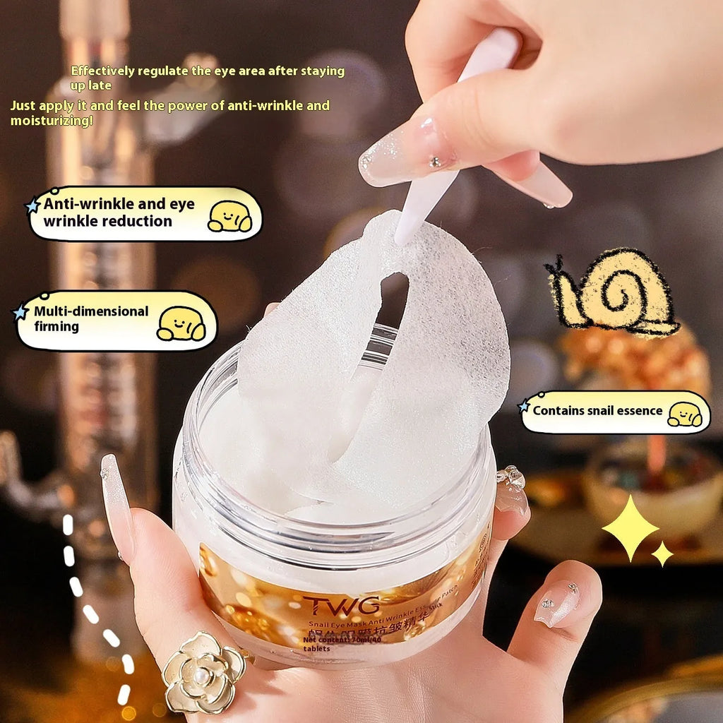 Snail essence eye mask paste 70ml with 40 patches for wrinkles and dark circles